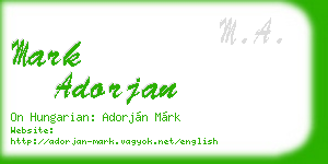 mark adorjan business card